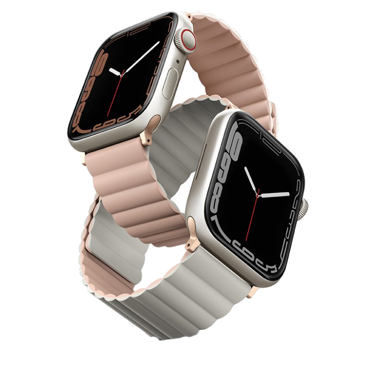 Uniq Revix Reversible Strap for Apple Watch - Blush Pink / Beige - سير ساعة ابل - لونين