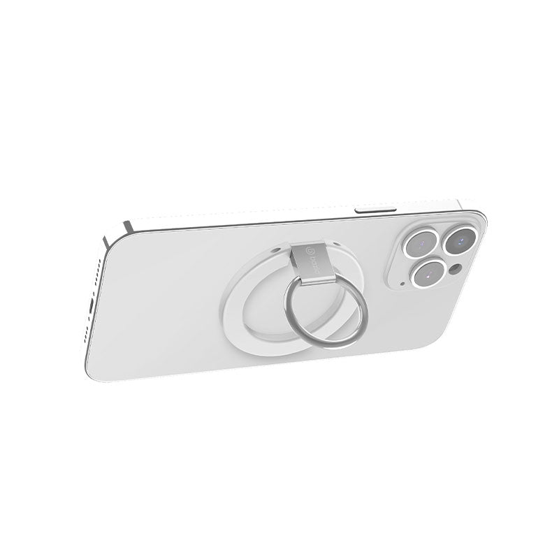 Bazic GoMag MagSafe Magnetic Phone Grip - White - مسكة خاتم - مغناطيس وستاند - خاصية الماغ سيف لاجهزة الايفون 12 و 13 و 14