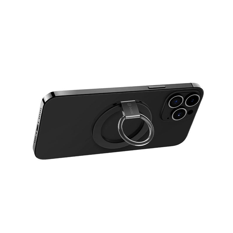 Bazic GoMag MagSafe Magnetic Phone Grip - Black - مسكة خاتم - مغناطيس وستاند - خاصية الماغ سيف لاجهزة الايفون 12 و 13 و 14