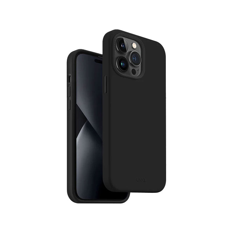 Uniq Hybrid Lino case - Midnight Black - for iPhone 14 Pro/14 Pro MAX - كفر حماية عالية - يونيك