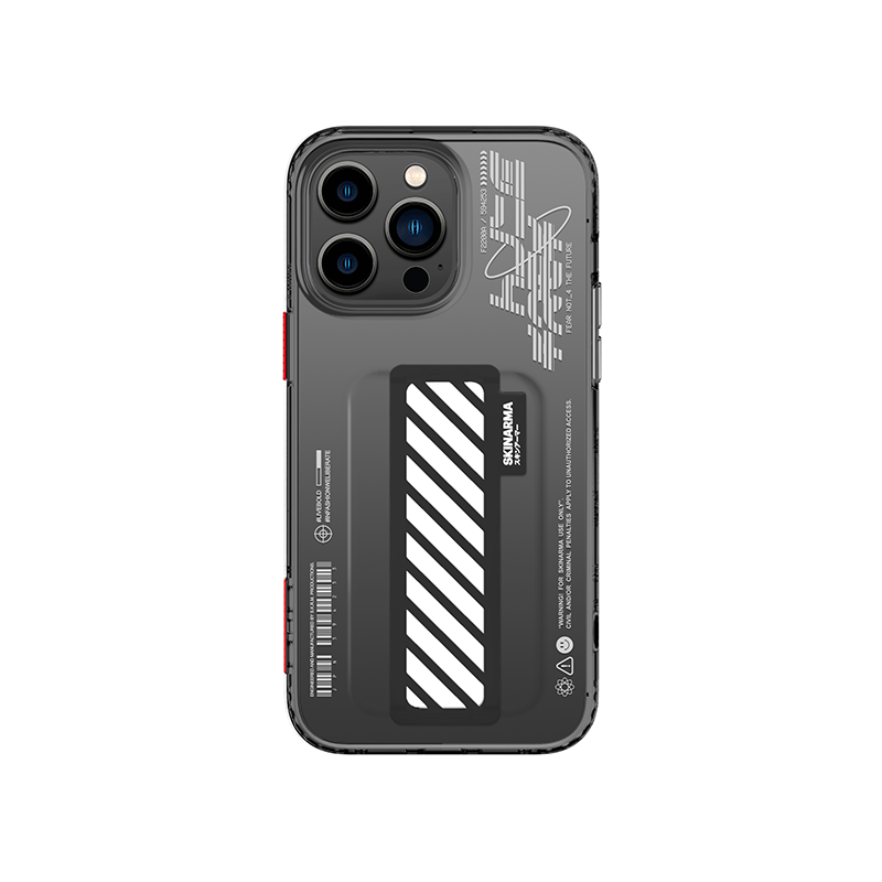 SkinArma Kaze Case For iPhone 14/14 Plus/14 Pro/Pro MAX - Black - كفر حماية عالية ومسكة شريط