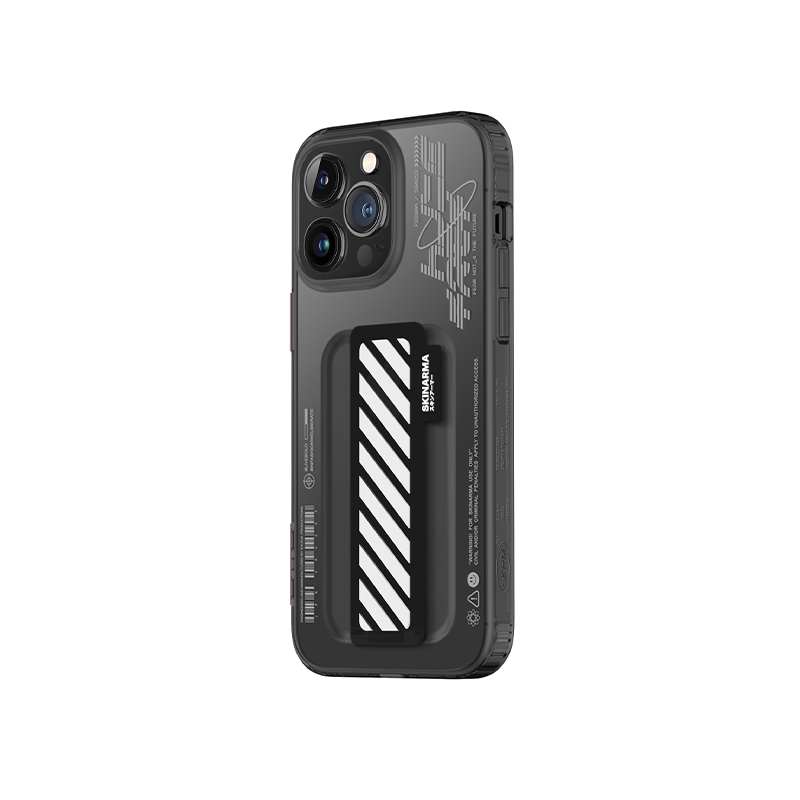 SkinArma Kaze Case For iPhone 14/14 Plus/14 Pro/Pro MAX - Black - كفر حماية عالية ومسكة شريط