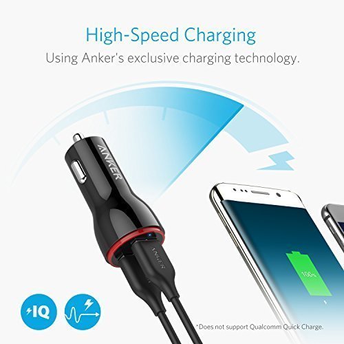 Anker PowerDrive 2 iQ - شاحن ولاعة للسيارة - انكر - مدخلين للشحن - كفالة 18 شهر