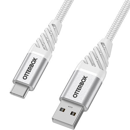 OtterBox USB-C to USB-A to Cable - Premium - 3M - White [V] - سلك شحن تايب سي - اوتربوكس - عالي الجودة مقاوم للقطع - مقاوم للقطع - طول 3 متر - كفالة 5 سنين