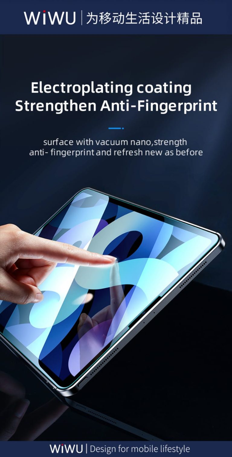 WiWu iVista Premium HD Tempered Glass For - iPad Air 10.5" - 2019 - حماية شاشة - شفافة - لجميع اطراف جهاز الايباد